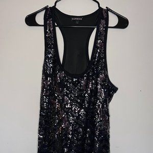 Express Racerback Sequin Mini Dress Size L